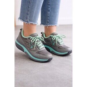 GDEFY Gravity Defyer Perfect Fit Walking Shoes Womens Size 8 Gray Teal...